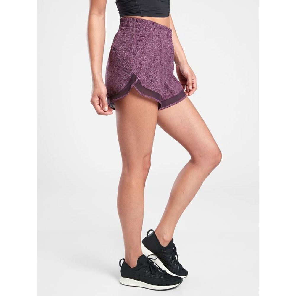 Athleta Printed Mesh Racer Run Short